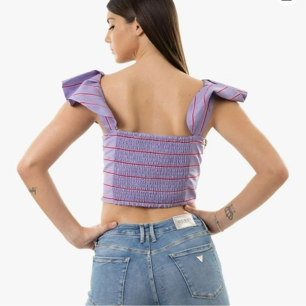 GUESS RUCHED CROPPED TOP - Picture 7 of 15